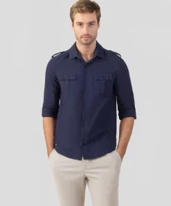 Outlet Chemise en coton et lin à poches Chemises