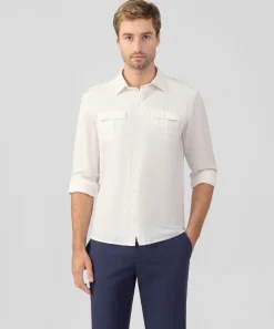 Sale Chemise en coton et lin à poches Chemises