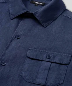 Outlet Chemise en coton et lin à poches Chemises