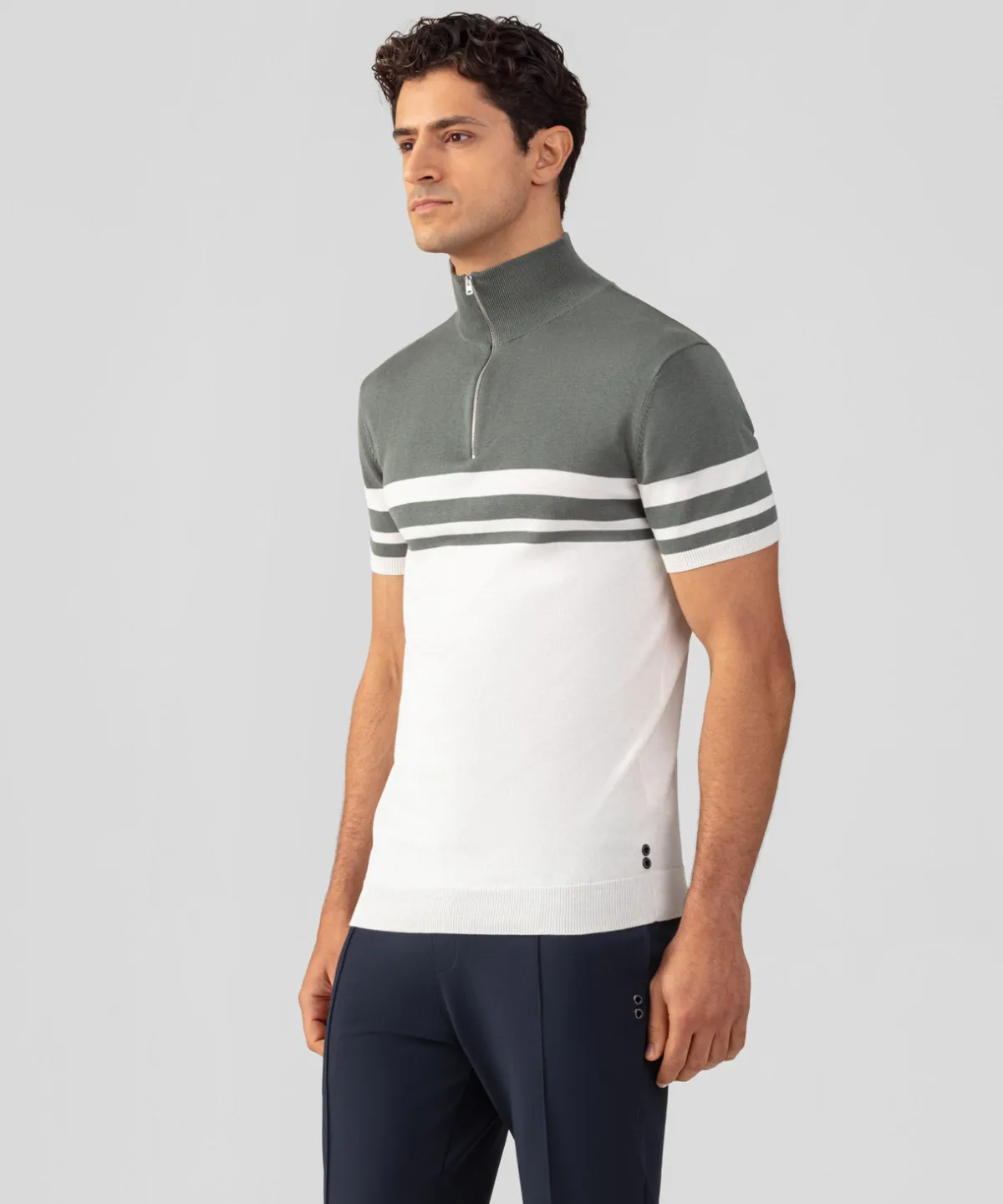 New Polo en coton et soie bicolore Polos