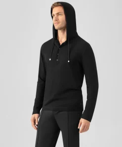 Clearance Pull léger à capuche en coton soie Pulls Maille Et Cachemire