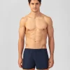 Outlet Short de bain avec bords arrondis et bandes contrastées Shorts De Bain | Shorts De Bain