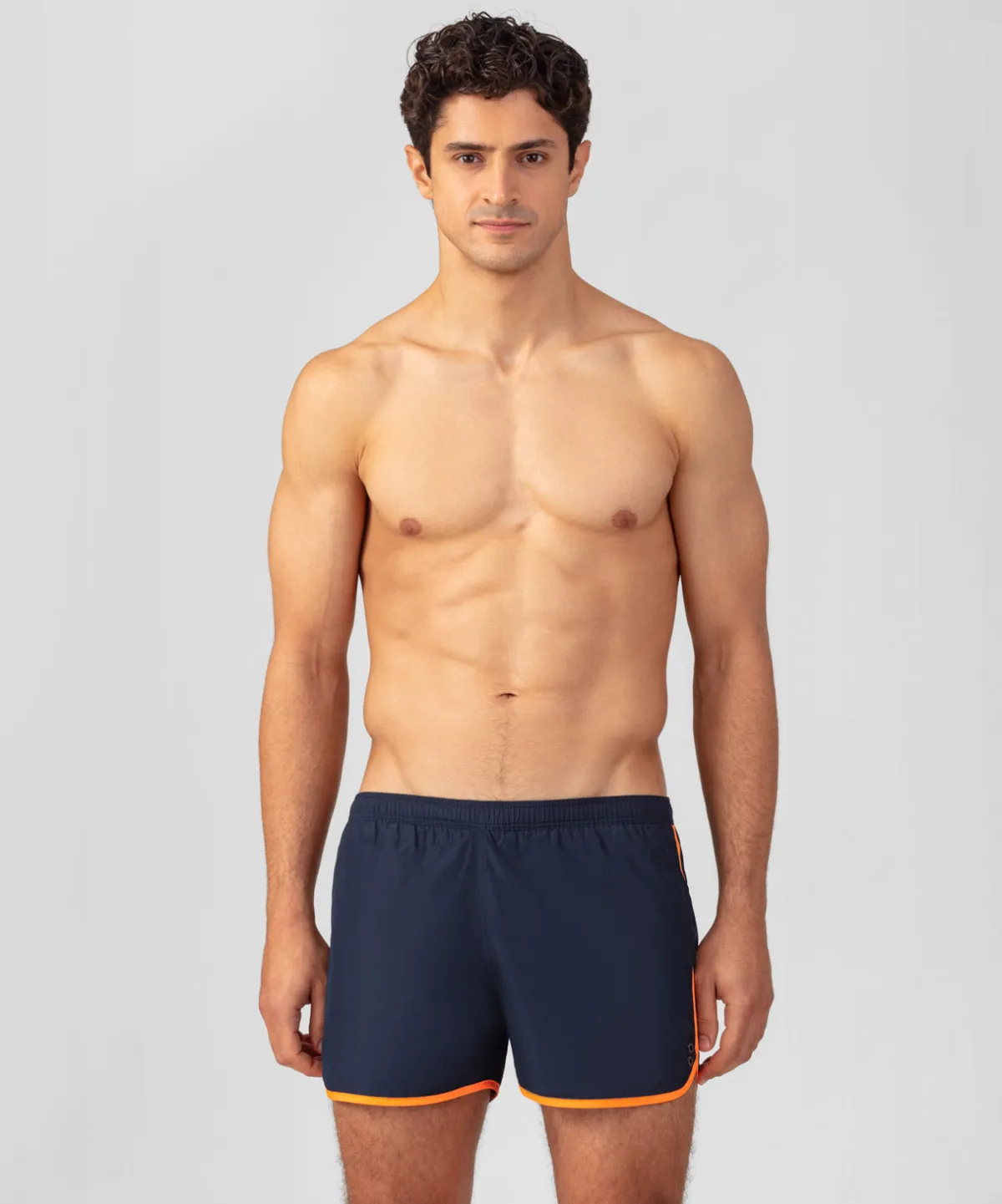 Outlet Short de bain avec bords arrondis et bandes contrastées Shorts De Bain | Shorts De Bain