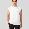 Clearance Sweatshirt sans manches en coton organique avec passepoil Sweats