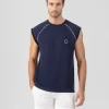 Sale Sweatshirt sans manches en coton organique avec passepoil Sweats