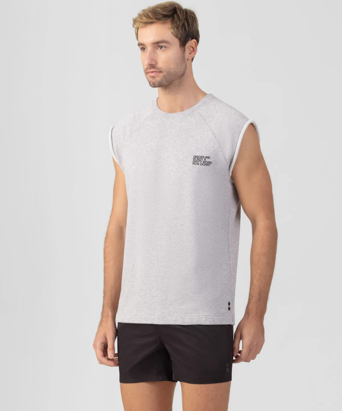 Fashion Sweatshirt sans manches en coton organique "DISCIPLINE" Sweats