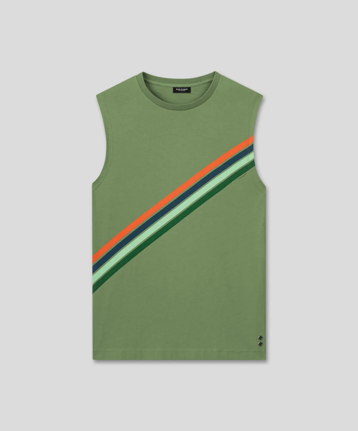 Online T-shirt sans manches en coton organique à rayures diagonales T-Shirts D'Intérieur | T-Shirts